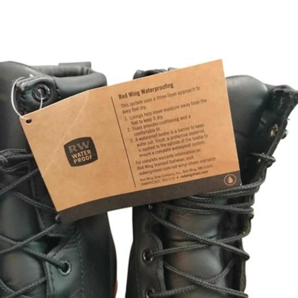 Red Wing 4416 Boots Mens Size 8.5 D Black Waterproof Insulated Vibram‎ Sole Work